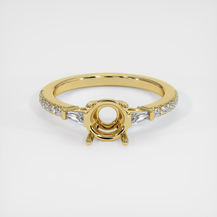 18K Yellow Gold Three Stone Ring Setting