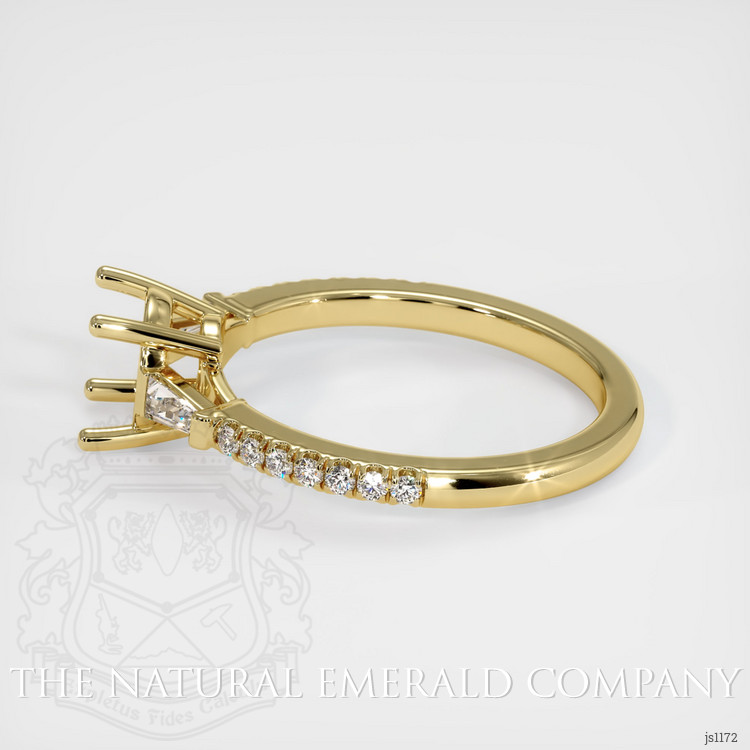 18K Yellow Gold Three Stone Ring Setting