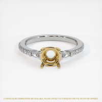 14K Yellow & White Three Stone Ring Setting Image