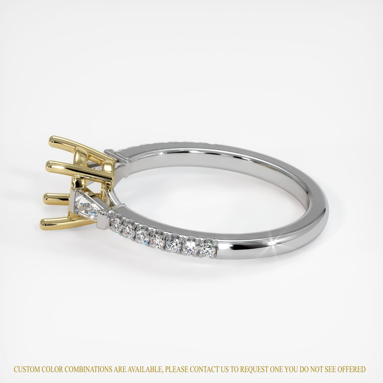 14K Yellow & White Three Stone Ring Setting