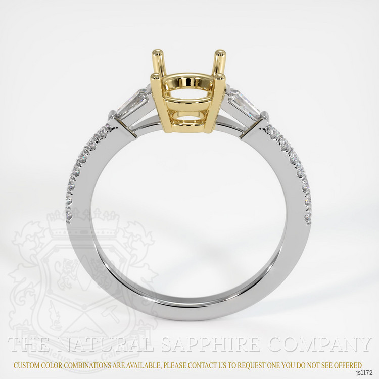 14K Yellow & White Three Stone Ring Setting