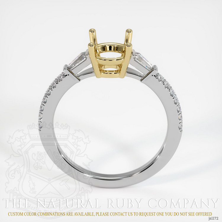 14K Yellow & White Pave Ring Setting