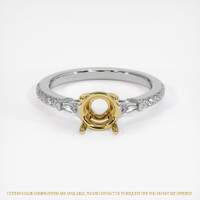 18K Yellow & White Three Stone Ring Setting Image