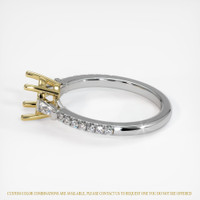 18K Yellow & White Three Stone Ring Setting Image