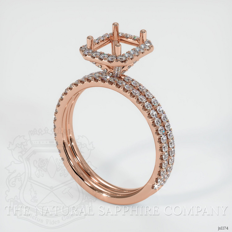 14K Rose Gold Pave Ring Setting