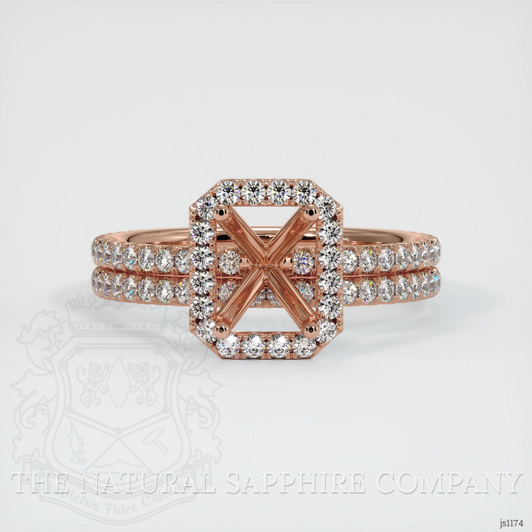 14K Rose Gold Pave Ring Setting