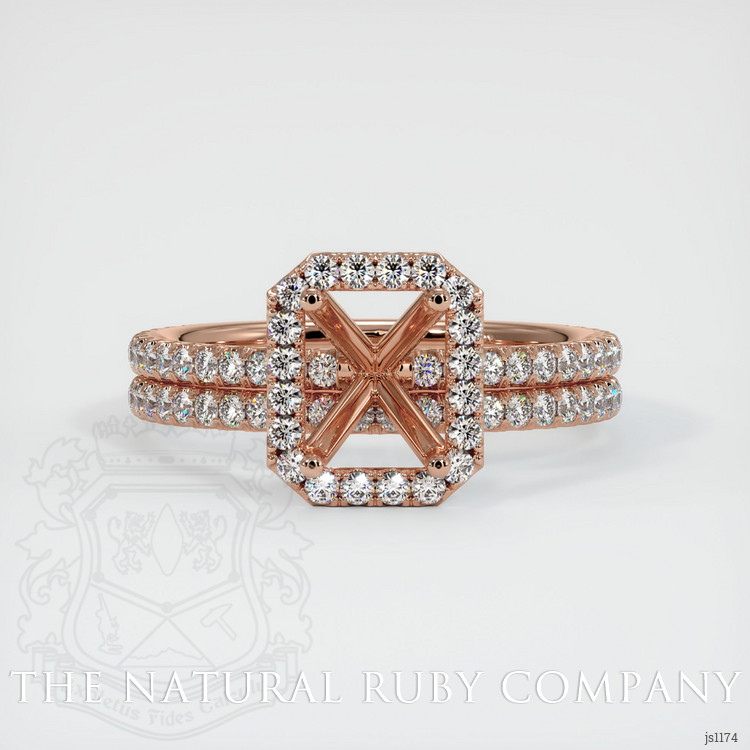 14K Rose Gold Pave Ring Setting