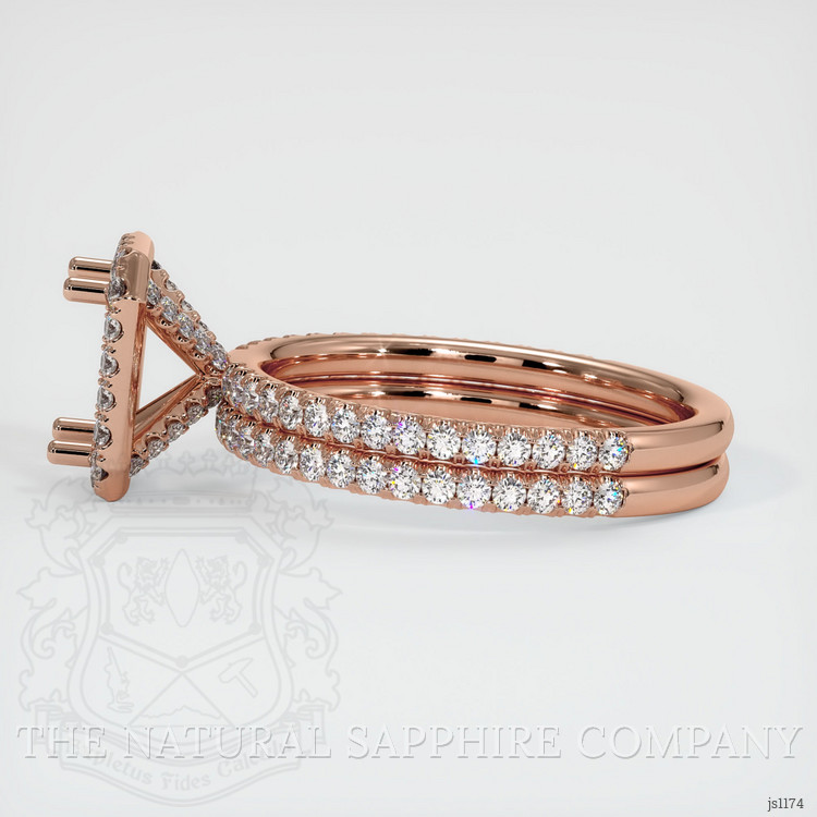 14K Rose Gold Pave Ring Setting