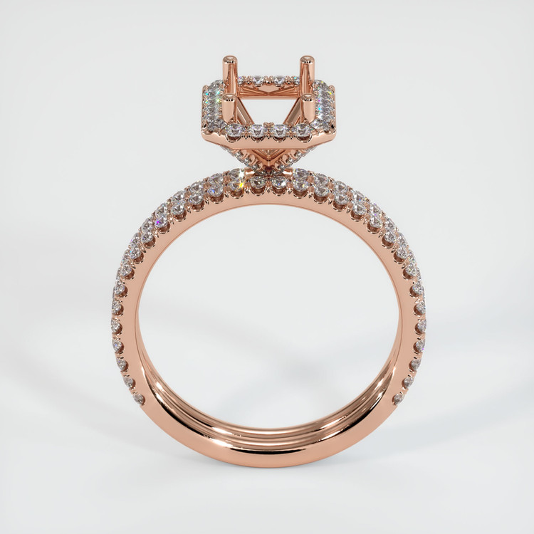 14K Rose Gold Pave Ring Setting