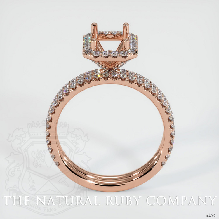 14K Rose Gold Pave Ring Setting