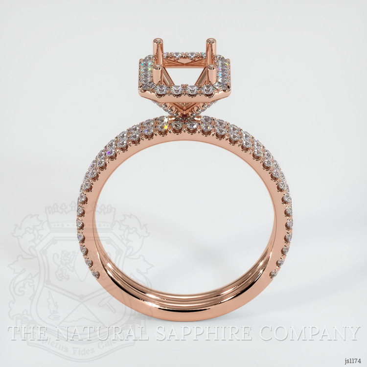 14K Rose Gold Pave Ring Setting