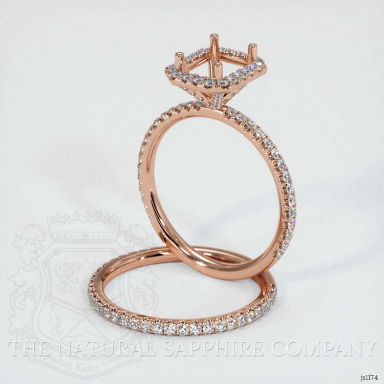 14K Rose Gold Pave Ring Setting