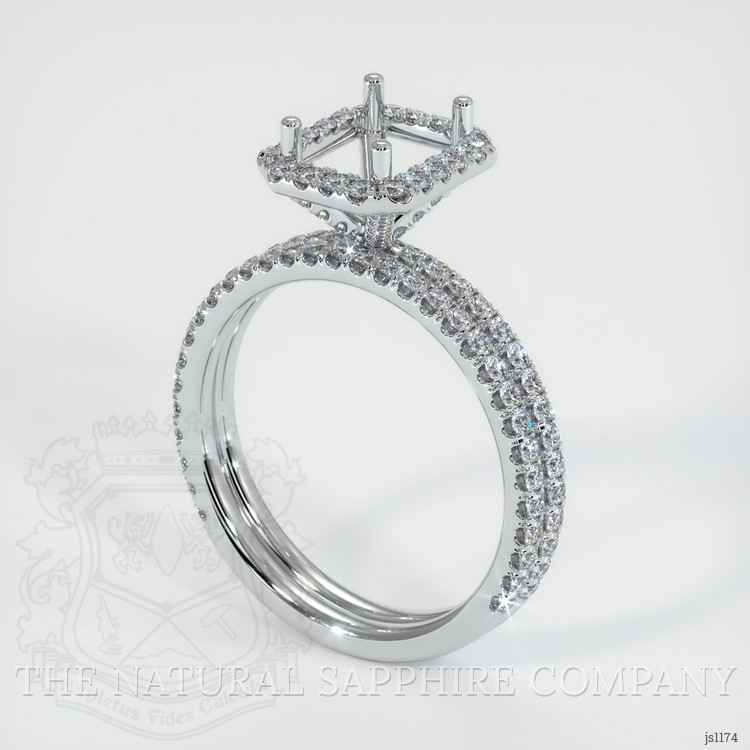 14K White Gold Pave Ring Setting