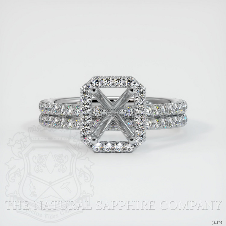 14K White Gold Pave Ring Setting