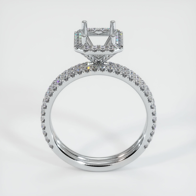 14K White Gold Pave Ring Setting
