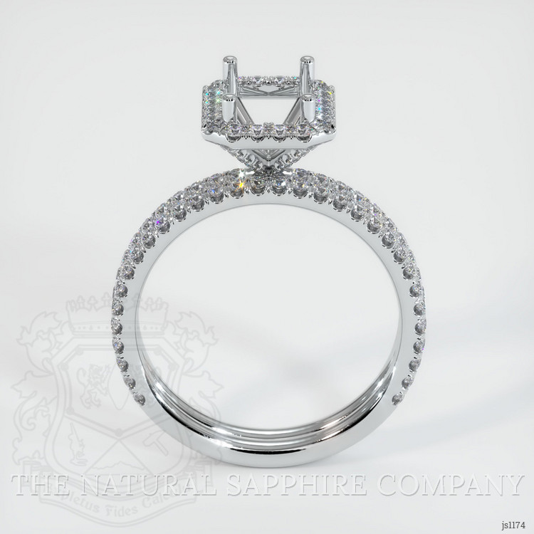 14K White Gold Pave Ring Setting