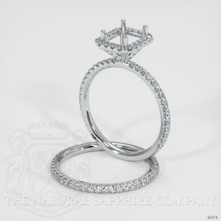 14K White Gold Pave Ring Setting