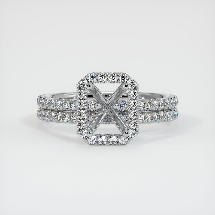 18K White Gold Pave Ring Setting