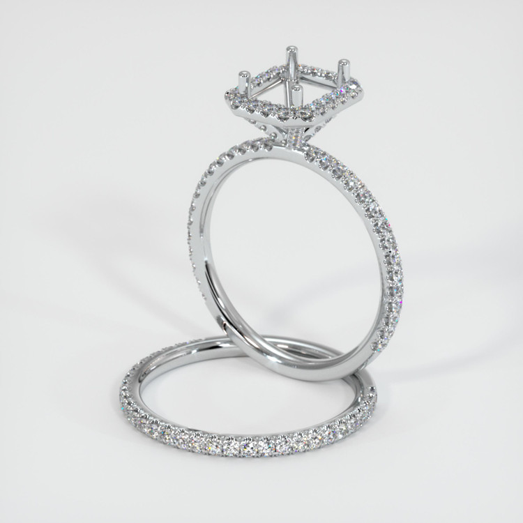 18K White Gold Pave Ring Setting