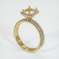 14K Yellow Gold Pave Ring Setting Video