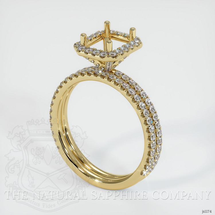 14K Yellow Gold Pave Ring Setting