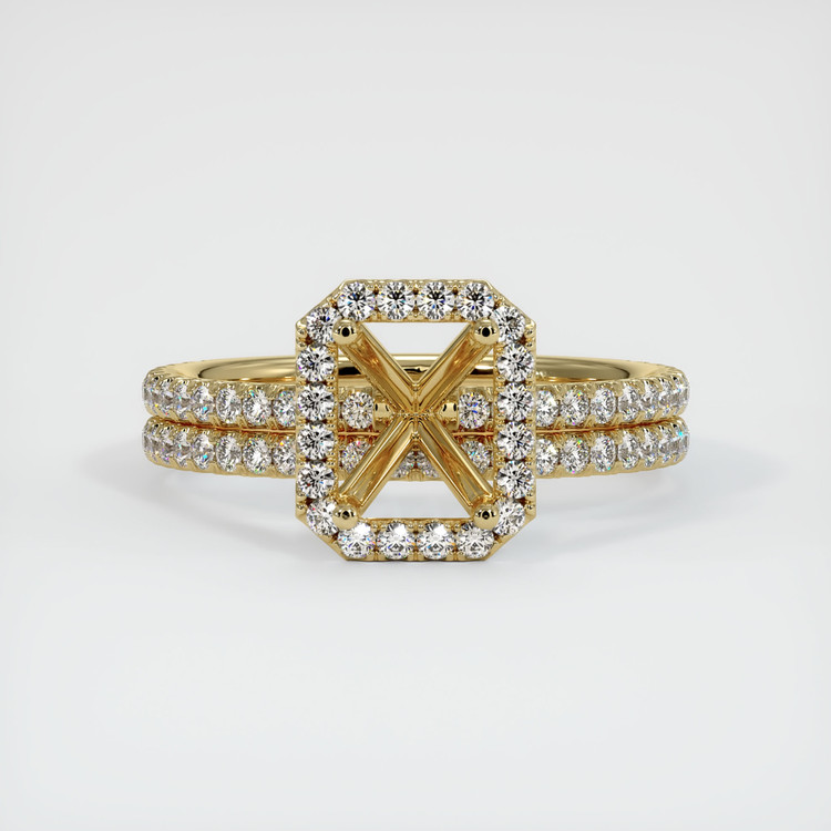 14K Yellow Gold Pave Ring Setting