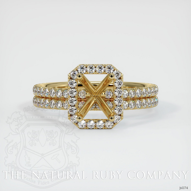 14K Yellow Gold Pave Ring Setting