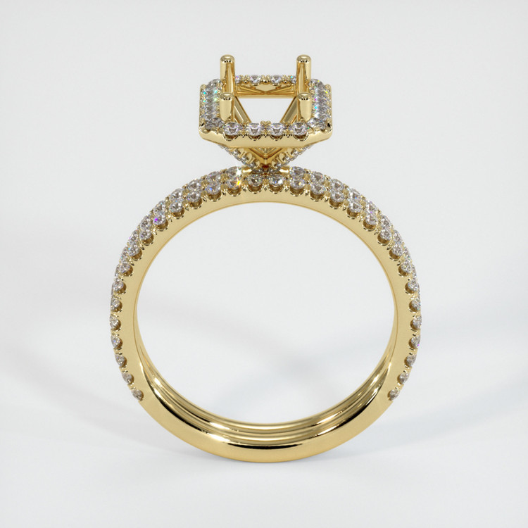 14K Yellow Gold Pave Ring Setting