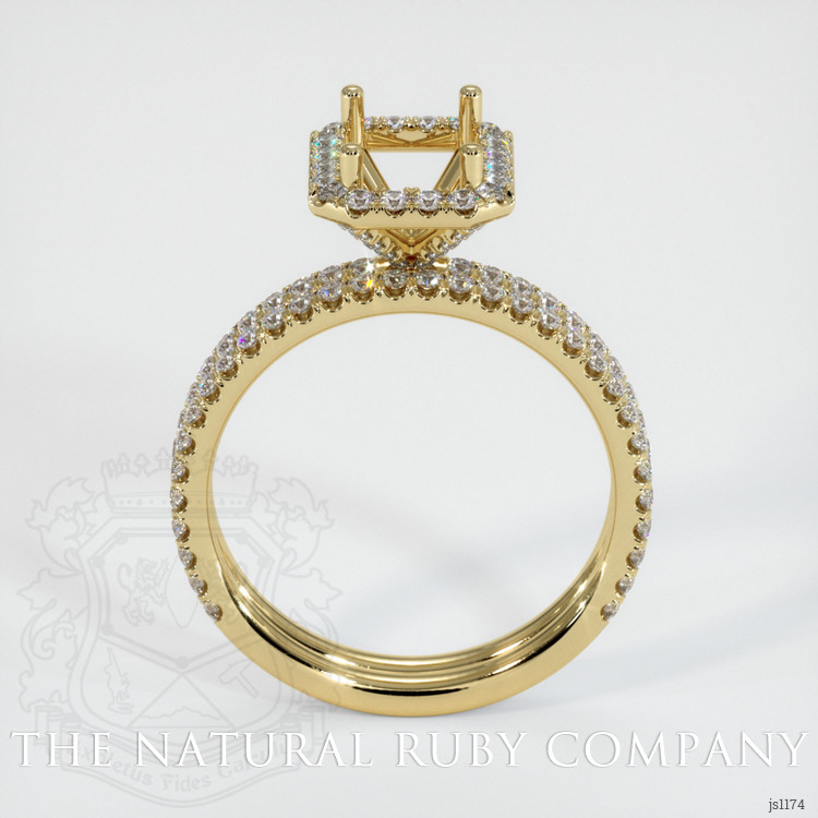 14K Yellow Gold Pave Ring Setting