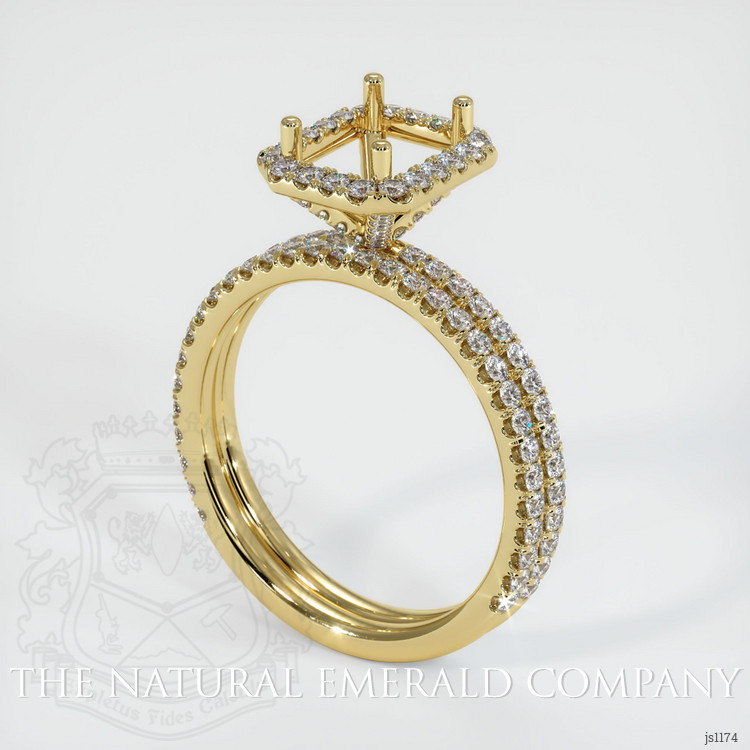 18K Yellow Gold Pave Ring Setting