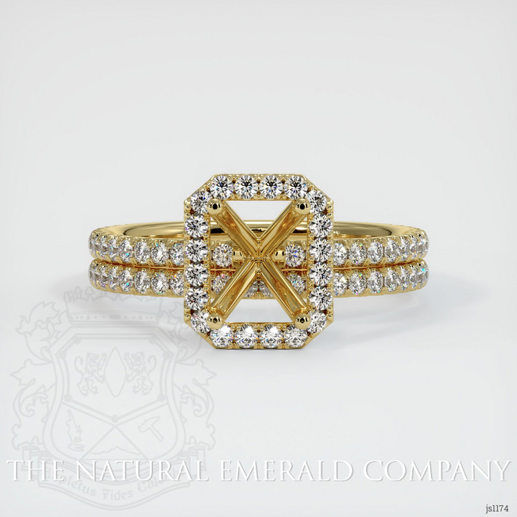 18K Yellow Gold Pave Ring Setting