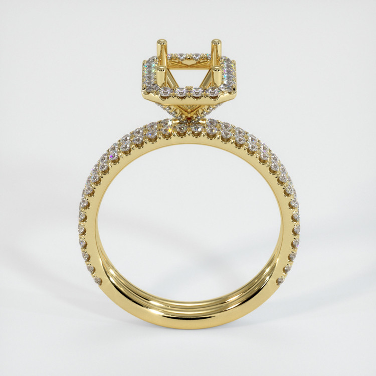 18K Yellow Gold Pave Ring Setting