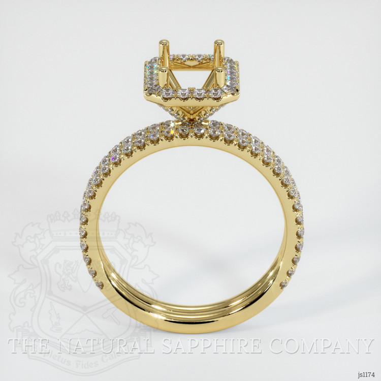 18K Yellow Gold Pave Ring Setting