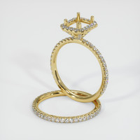 18K Yellow Gold Pave Ring Setting Image