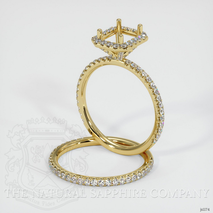 18K Yellow Gold Pave Ring Setting