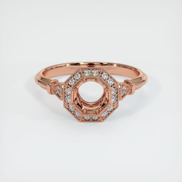 14K Rose Gold Antique Style Ring Setting