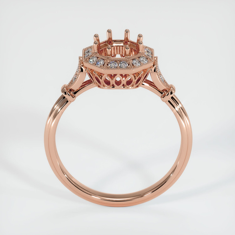 14K Rose Gold Antique Style Ring Setting