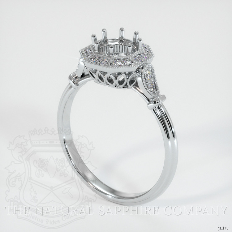14K White Gold Antique Style Ring Setting