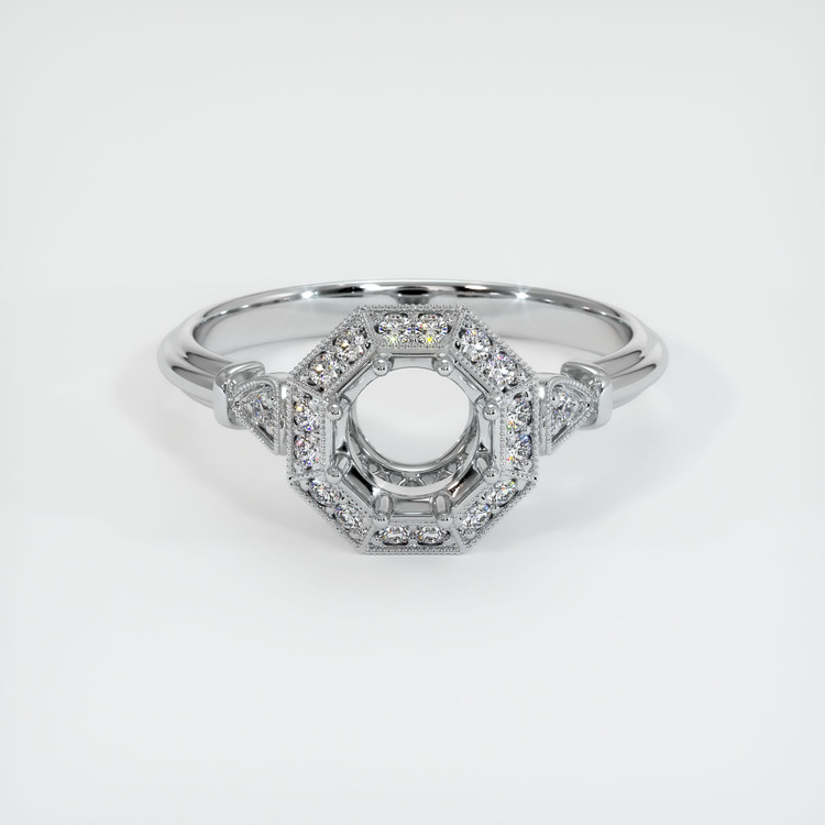 14K White Gold Antique Style Ring Setting