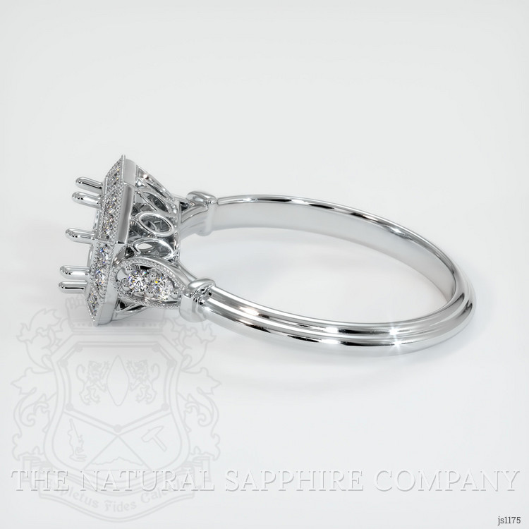 14K White Gold Antique Style Ring Setting