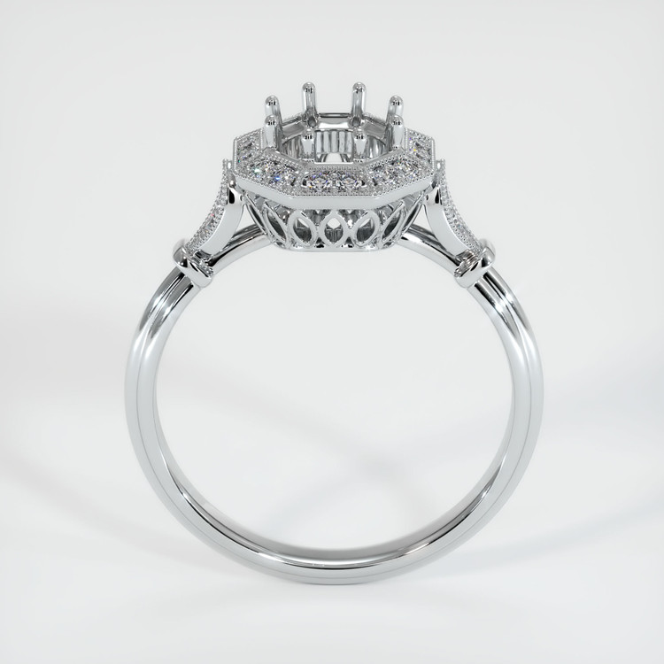 14K White Gold Antique Style Ring Setting