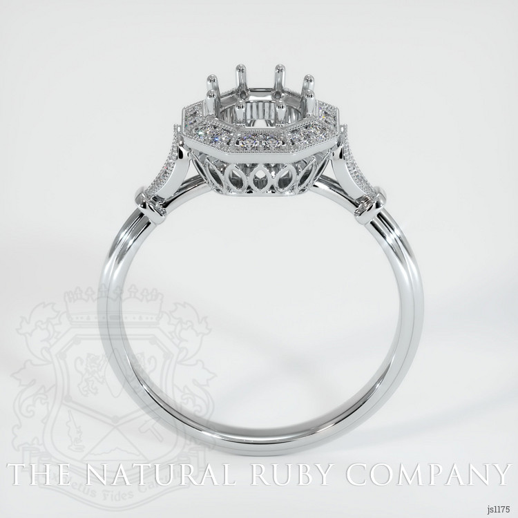14K White Gold Antique Style Ring Setting