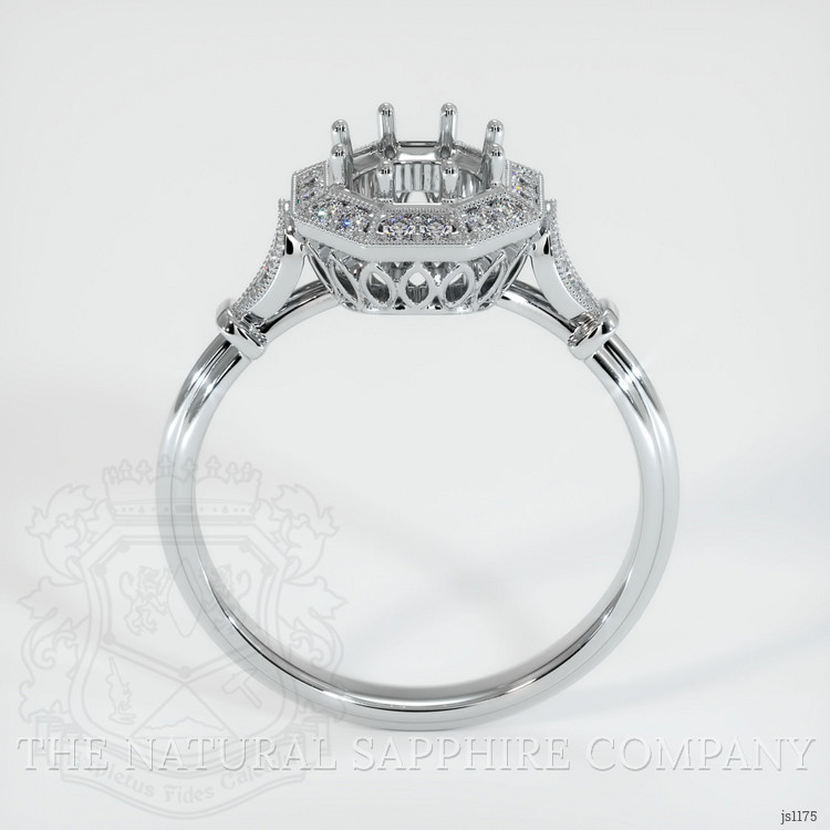14K White Gold Antique Style Ring Setting
