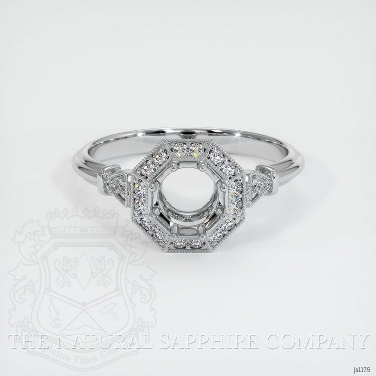 18K White Gold Antique Style Ring Setting