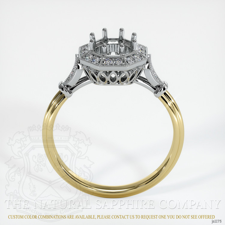 14K White & Yellow Antique Style Ring Setting