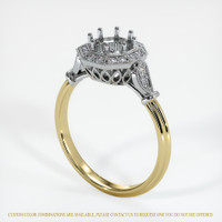 18K White & Yellow Antique Style Ring Setting Image