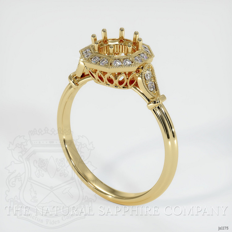 14K Yellow Gold Antique Style Ring Setting