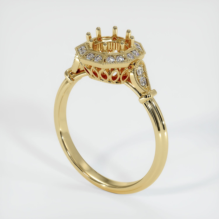18K Yellow Gold Antique Style Ring Setting