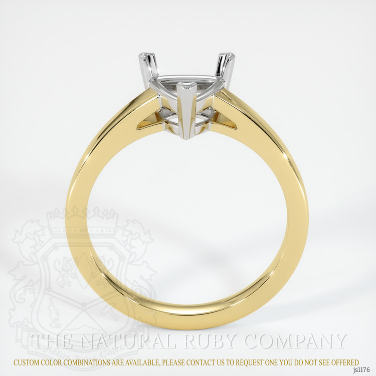 14K White & Yellow Solitaire Ring Setting