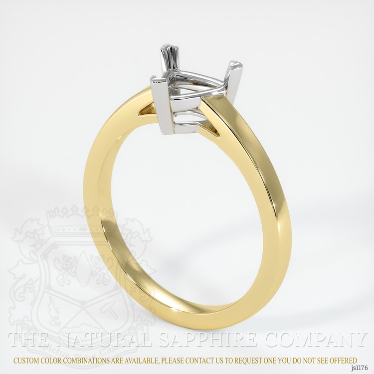 18K White & Yellow Solitaire Ring Setting